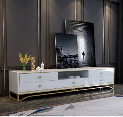 Säitendësch TV Schaf Lowboard Fernseherschaf TV Miwwelen Fernsehtisch