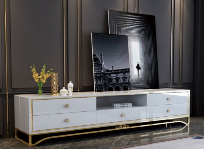 Säitendësch TV Schaf Lowboard Fernseherschaf TV Miwwelen Fernsehtisch