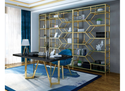 Luxus Büro Set Grupp Edelstahl Metall Dësch Schaf 5tlg. Garnitur Office