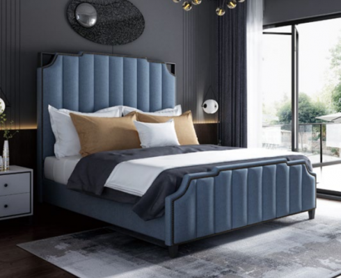 Luxus Schlofzëmmer Duebelbett Bett 150/180x200cm Lieder Metall Nei Hotel