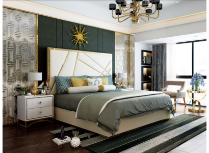 Designer Doppelbett Bett Hotel Deko Luxus Schlofkummer 180/200x200cm Lieder