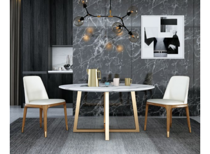Design-Iessdësch Ronn Metall Rond Dëscher Wunn-Zëmmer Luxus Gold