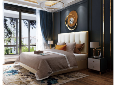 Luxus Design Liederbett Metall Gold Better Polster Hotel Schlofzëmmer