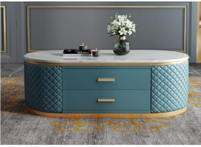 Héichwäerteg Wunnzëmmer Couchtischen - Oval Designer Edelstahl Dësch Luxus