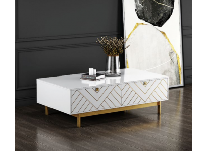 Edel Héichglanz Couchtisch Dësch Edelstol Sofa Bäistelltisch USA Luxus