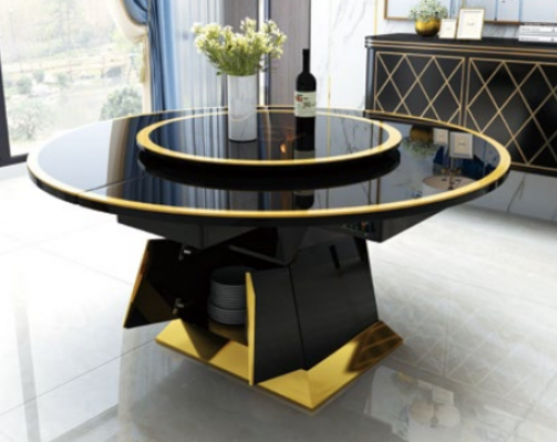 Designer Iesszëmmerdësch Oval Glas Ronnen Dëscher Moderner Auszéierbarer