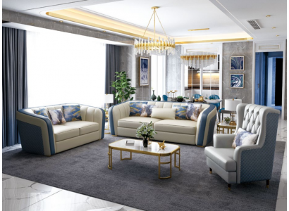 Designer Canapé Këssen Sëtz Garnitur Sofa Garnituren 3+2+1 Sëtzer Sofa-Garnitur