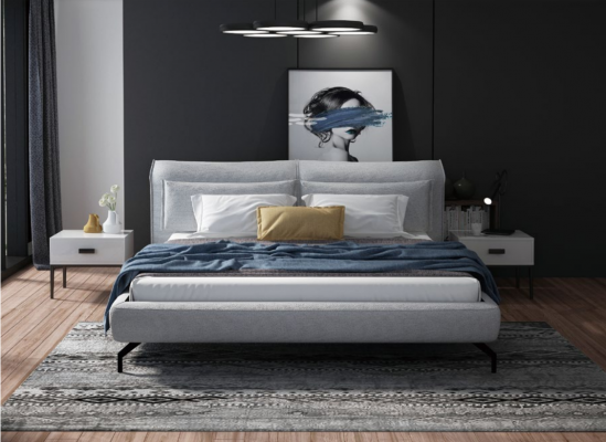 Italienesch Designer Miwwelen Bett Duebel Schlofzëmmer 180x200cm Lieder