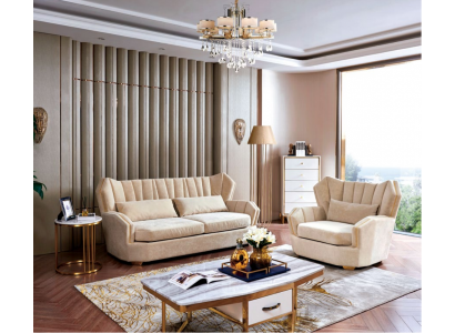 Komplett Set Sofagarnitur 3+1 Sëtzer Designer Garnitur Wunnlandschaft Nei