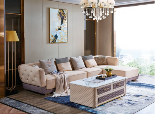 Eckcanapé Sofa Couch Polster Eck Sëtz Wunnlandschaft Garnitur 2-Stéck.