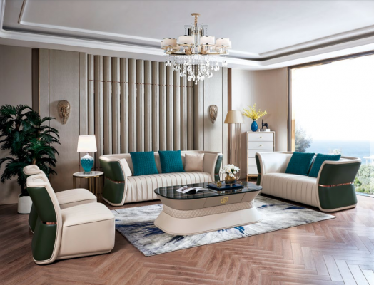 Komplett Set Sofagarnitur 3+2+1+1 Sëtzer Design Sofa Couch Wunnlandschaft