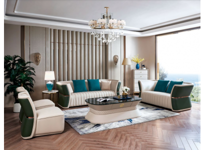 Komplett Set Sofagarnitur 3+2+1+1 Sëtzer Design Sofa Couch Wunnlandschaft