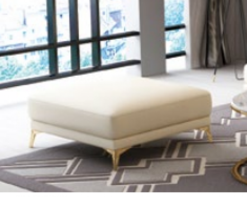 Modern Ecksofa a L-Form Stëpsel Sëtz Ecke Couch + Pouf Italien