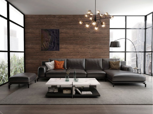 Garnitur Canapé Designer Couch Ecksofa mat Hocker Polster Wunnlandschaft