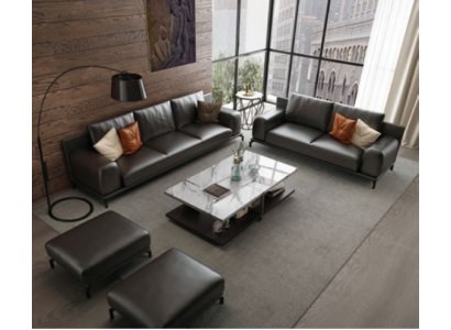 Italienesch Luxus Möbel Sofagarnitur 3+2 + Hocker Möbel Couch Sofa 3tlg.