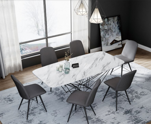 Design Dësch Iessdësch Metall Dëscher Büro Konferenz Iesszëmmer Iessberäich