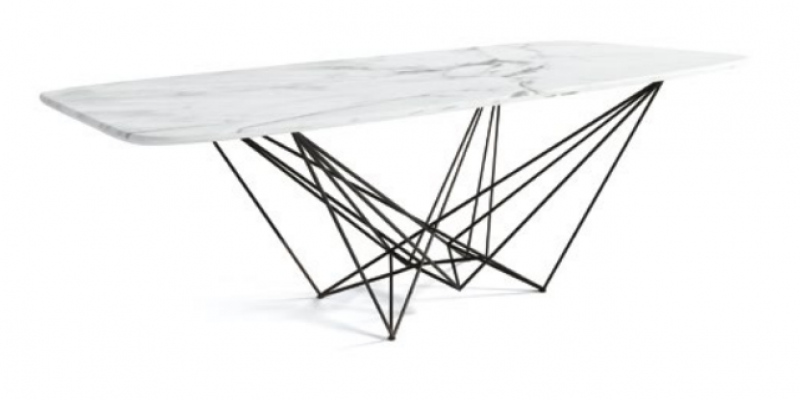 Design Iesszëmmer Grupp Dësch + 6 Still Sëtz Polster Garnitur Dëscher