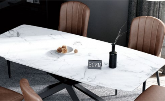 Iesszëmmer Design Miwwelen Stullgrupp Dësch + 4 Lehn Still 5 tlg. Set