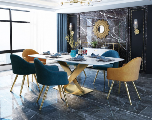 Iessdësch Italienesch Designer Miwwelen Büro Konferenz Luxus Dësch Metall