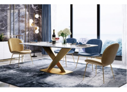 Iessen Dësch + 4x Stull Stullen Iesszëmmer Set Modern Essgrupp Dësch Dëscher