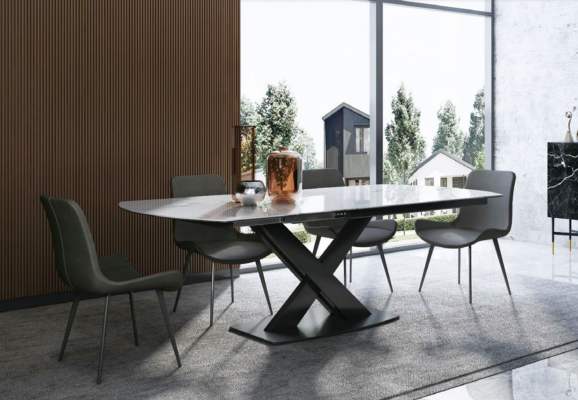 Modernt Holzdësch Iessdësch Dësch Holz Dëscher 120/180cm Iesszëmmer Auszéihbar