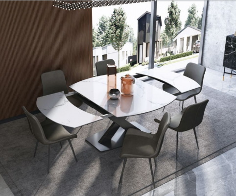 Modernt Holzdësch Iessdësch Dësch Holz Dëscher 120/180cm Iesszëmmer Auszéihbar