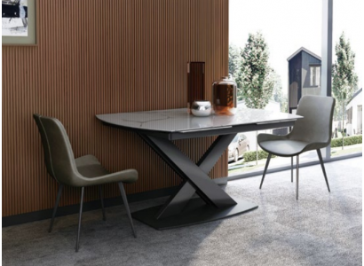 Design Iesszëmmer Grupp Dësch + 2 Still Sëtz Polster Garnitur Dëscher Lehn