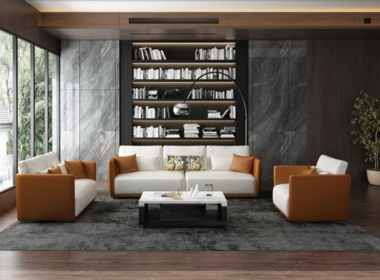 Luxus Miwwel Sofa Garnitur Couch Sofa Polstersëtzer 3 2 1 Couchen Orange Lieder