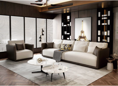 Komplett Set Sofagarnitur 4+1 Sëtz Couch Dësch Deko Design Wunnlandschaft