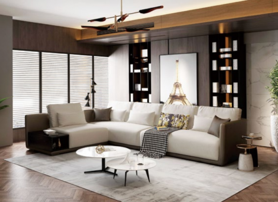 Designer Liederwon-Eckcoffer Polster-Eck-Couch Sëtz-Eck Deko L-Form Garnitur