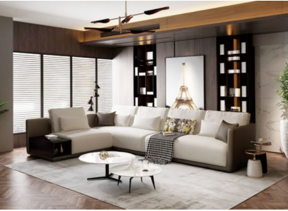 Designer Liederwon-Eckcoffer Polster-Eck-Couch Sëtz-Eck Deko L-Form Garnitur