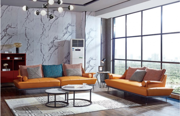 Italienesch Polster Sëtz Garnitur 4+2 Grupp Lieder Couch Moderne Sofa