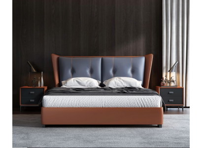 Italienesch Schlofkummer Better Stil Miwwelen Designer Bett + 2 Nuetsdëscher