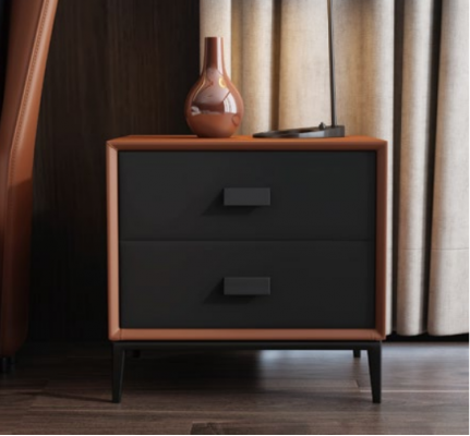Italienesch Schlofkummer Better Stil Miwwelen Designer Bett + 2 Nuetsdëscher