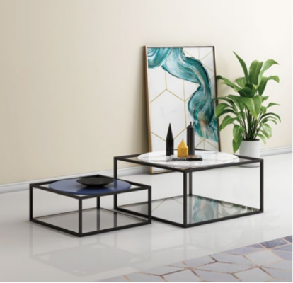 Doppel Set 2x Salontisch Beistelltisch Kaffisdësch Design Wunnzëmmerdësch