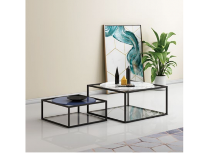 Doppel Set 2x Salontisch Beistelltisch Kaffisdësch Design Wunnzëmmerdësch