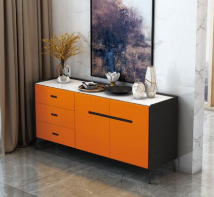 Italienesch Stil Miwwelen Héich Kommode Designer Schaf Schief Orange