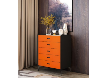 Italienesch Stil Miwwel Héich Kommode Schaf Designer Schränner Orange