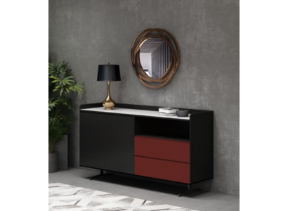 Italienesch Designer Kommod Stil Miwwelen Héich Schaf Schief Oranj.