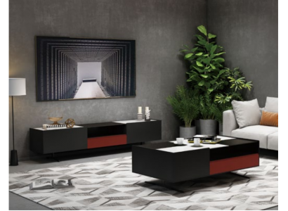 Italienesch Designer Miwwelen 3-Deel Set Kommode + Couchtisch + RTV