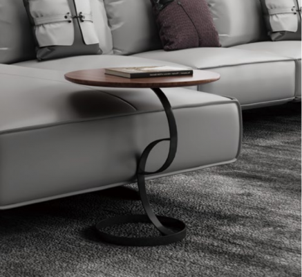 Niewent Dësch Ronnd Dësch Couchtisch Sofa Metall Dekor Wunnzëmmer Ronnt