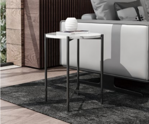 Niewentdësch Ronnd Tisch Couchtisch Sofa Tisch Wunnzëmmer Ronnen
