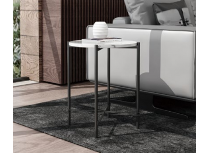 Niewentdësch Ronnd Tisch Couchtisch Sofa Tisch Wunnzëmmer Ronnen