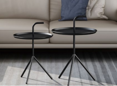 Set aus 2x Couchtisch Dekor Kaffisdësch Niewendësch Designer Wunnzëmmersdësch