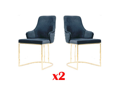Designer Miwwel 2x Stull Gold Wunnzëmmer Holz Still italieneschen Stil