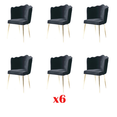 Grupp Garnitur 6 Still Set Textil Polster Sëtz Edelstol Iesszëmmer