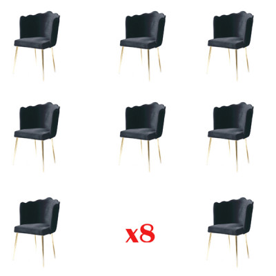Grupp Garnitur Set 8 Still Textilstull Designer Gepolstert Iesszëmmer