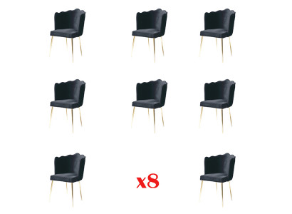 Grupp Garnitur Set 8 Still Textilstull Designer Gepolstert Iesszëmmer