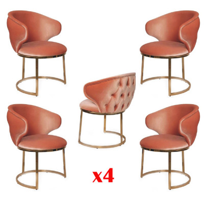 Design Stull Set 4x Edelstol italienesche Stil Polster Garnitur Nei