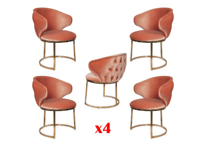 Design Stull Set 4x Edelstol italienesche Stil Polster Garnitur Nei